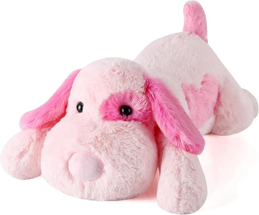 meowtastic Pink Dog Weighted Stuffed Animals - 28 Inch 5.0 Pounds Weighted Plush Dog Stuffed Animals - Large Stuffed Dog Plush - Cute Plush Toys Gifts for Kids & Adults (28" 5.0 lbs)