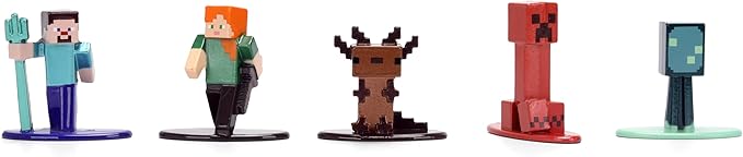 Jada Minecraft Nano Metalfigs Series 17 – Die-Cast Figure 12-Pack – Includes Steve, Alex, Diamond Armor Zombie & More Toys