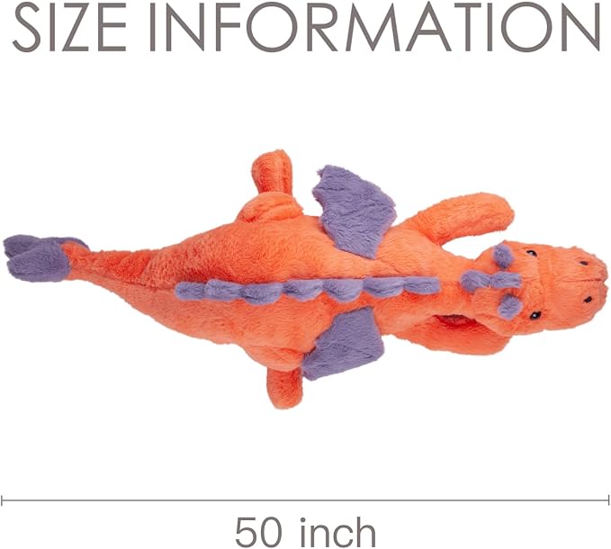 ARELUX Giant 50in 3Lb Big Orange Dragon Large Stuffed Animals Cute Plush Toy Fuzzy Jumbo Dinosaur Pillow Plushies with Wings Cuddly Soft Pterosaur Plushie for Friends Family Member