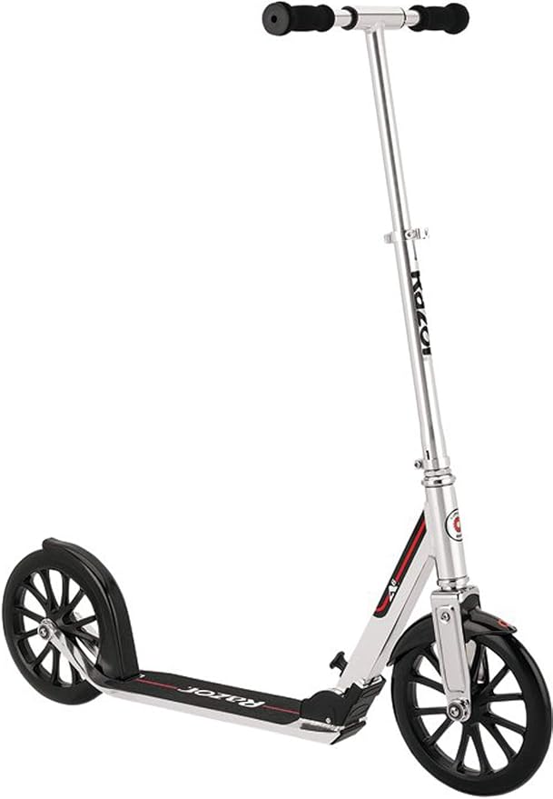 Razor A6 Kick Scooter for Kids Ages 8+ - Extra-Tall Handlebars & Longer Deck, 10" Urethane Wheels, Aluminum Frame, Anti-Rattle Technology, for Riders Up to 220 lbs