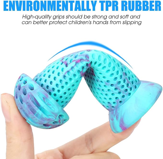 Kids Bike Grips - 105mm Bicycle Handlebar Grips With Mushroom Pattern for Bikes, Balance Bikes, and Kick Scooters