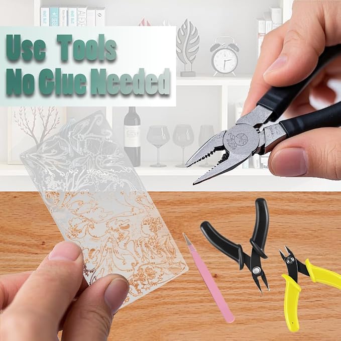 3D Metal Puzzles for Adults,Sliver Butterfly Model Design,Glitter Cute Insects Animals Puzzles Metal Building Kits,Brain Teaser DIY Creative Ornament Sets Need Assembly Home Decor (HD-2)