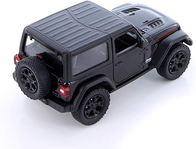 KiNSMART - Jeep Wrangler Rubicon Off Road 4x4 5 inch 1:34 Scale Die Cast Model Replica Toy Car (Black Hardtop)