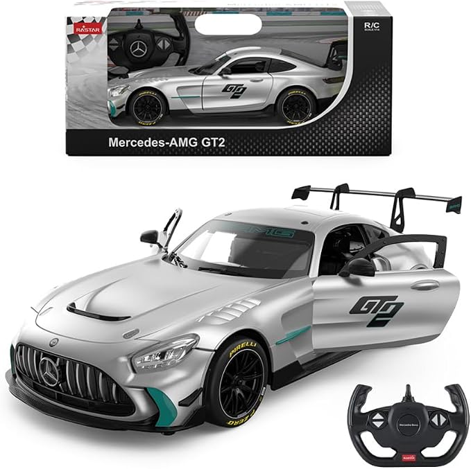 RASTAR 10220 1/14 RC Car Mercedes-AMG GT2 with Openable Doors | Officially Licensed, Ideal Gift, Working Lights, Independent Suspension, Racing Car Model for Play & Display