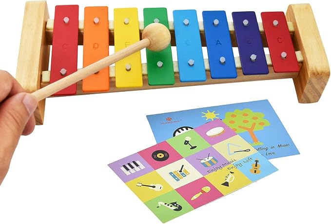 Xylophone for Kids Wooden Xylophone with Mallets Orff Music Instrument for Educational Preschool Learning Baby Percussion Kit Professional Tuning Gift Choice for Children