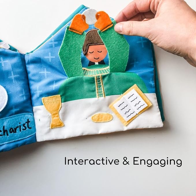 Catholic Mass Quiet Book for Toddlers and Preschoolers - Learn About The Liturgy and Stay Engaged During Mass - The Holy Mass Educational Interactive Book - Baptism Gift for Boys and Girls