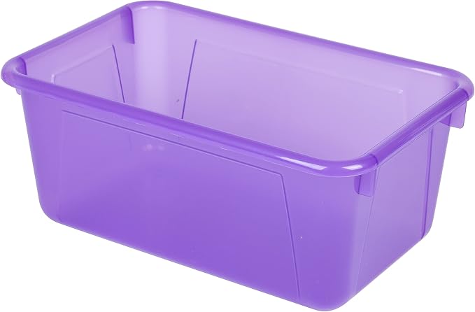 Storex Small Cubby Bins – Plastic Storage Containers for Classroom, 12.2 x 7.8 x 5.1 inches, Candy Violet, 5-Pack (62478A05C)