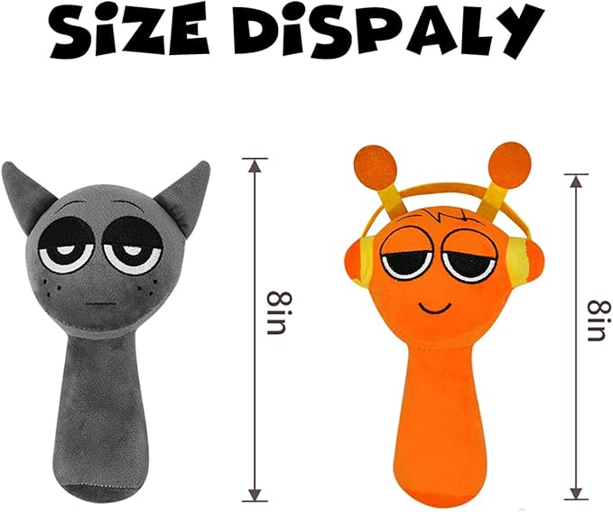 Plush Toys, Horror Games Plushies Toy for Fans, Soft Stuffed Animal Pillow Figure Doll Christmas Birthday Gifts for Adult Kids (Gray+Orange)
