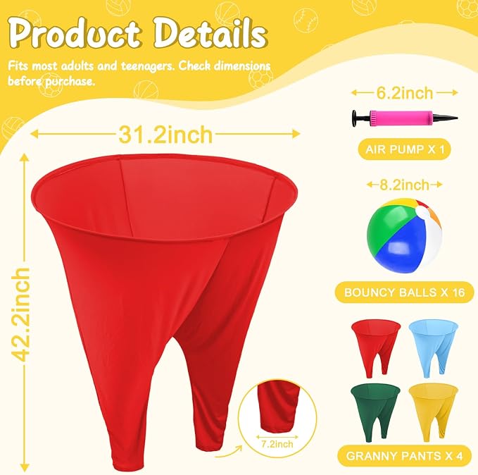 Granny Pants Yard Game Giant Granny Pants Outdoor Game Includes Bouncy Balls & Air Pumps Hilarious Outdoor Games for Adults and Family Backyard Gatherings Beach Games Team-Building Activities