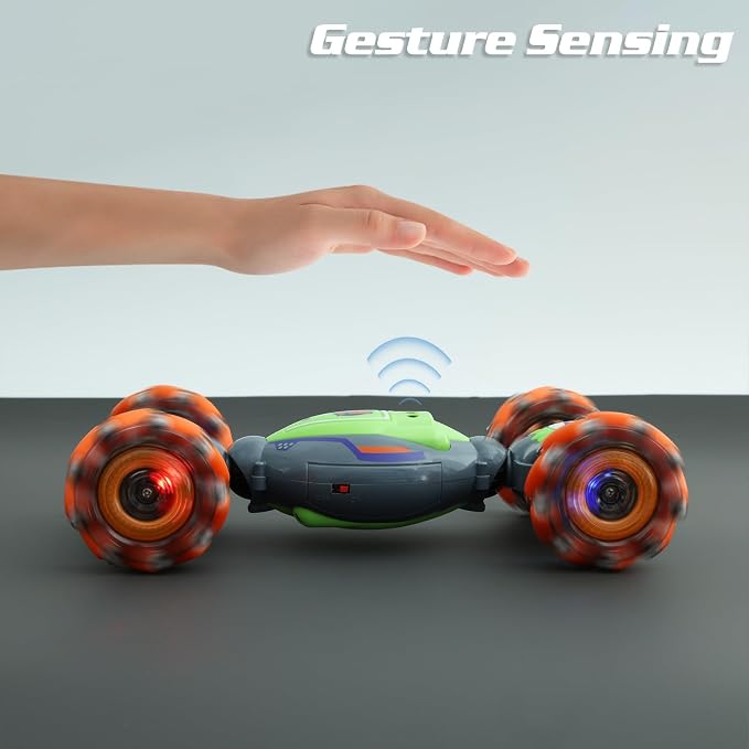 QXHOL Gesture Sensing RC Stunt Car for Boys 6-12 Year Old, 4WD Remote Control Cars Toys with Lights Music, Best Birthday Gifts for Kids, 2.4Ghz Hand Control Drift Car