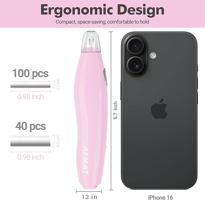 AFMAT Electric Eraser, with 140 Eraser Refills, Rechargeable Pencil Erasers for Artists, Electric Erasers for Drafting, Drawing, Painting, Sketching, Architectural Plans, Detailer Tool EE04(Pink)