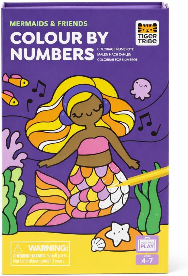 Tiger Tribe: Unicorn Dreaming Color by Numbers - Fun Coloring Activity Set for Kids 4+, Early Numeracy Skills, Includes Markers, Portable, Great Gift Idea