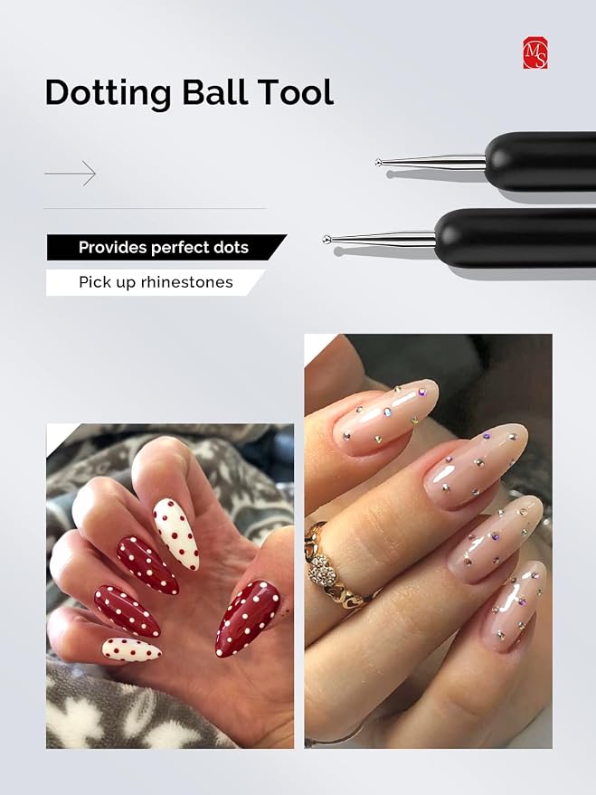 MelodySusie Nail Art Brushes Set,6pcs Professional Pen,Nail Art Tools Kit with Painting Dotting Line Pen for Gel Polish Nail Design Nail Carving French Nails for Home DIY Salon Use