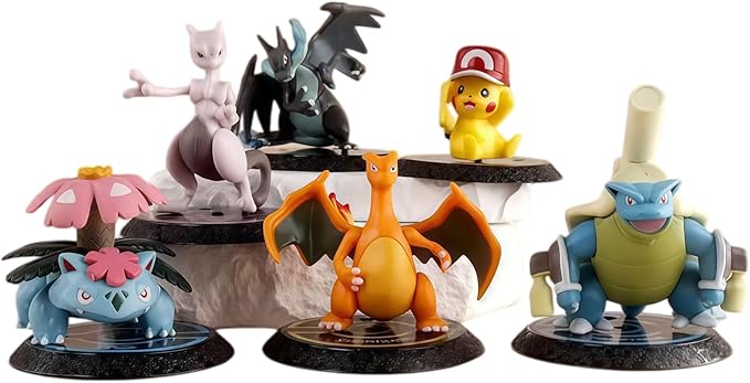 6Pcs Pokemon Collectible Figures, Exquisite Model Ornaments, Creative Anime Peripheral Gifts for Fans