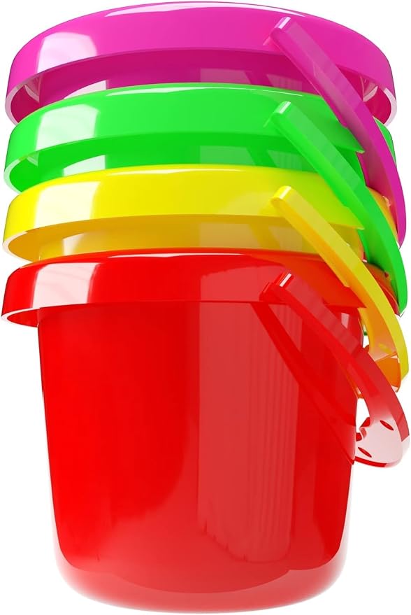 144-Pack Mini Beach Day Playsets, 3.25" Sand Bucket Play Set Box Includes, Pail, Shovel, Rake, Sifter Scoop, Dolphin Fish Sand Trays Toy for Boys and Girls Birthday Party Favor (144-Pack)