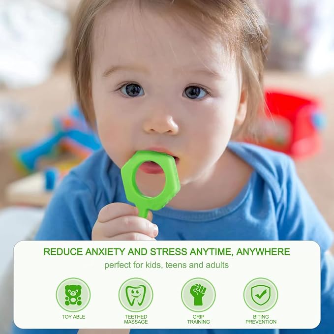 Sensory Chew Toys(Keys Shape) - 4Packs Chewy Tubes for Kids Sensory Needs, Teething Sticks Toys for Autism, ADHD, SPD, Silicone Made Multicolor Chewlery Tubes for Kids