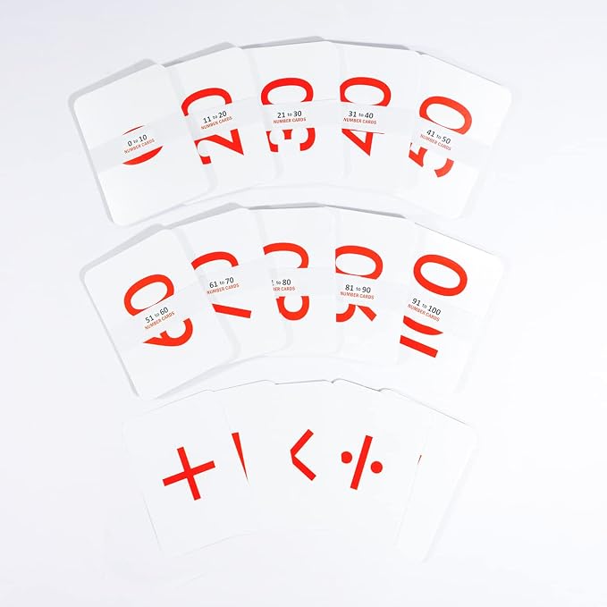 Hungry Brain Red Dots Math Flash Cards for Kids Ages 3-10 – Addition, Subtraction, Multiplication & Division Learning Cards – Educational Math Flashcards for Kindergarten, Homeschool, Classroom