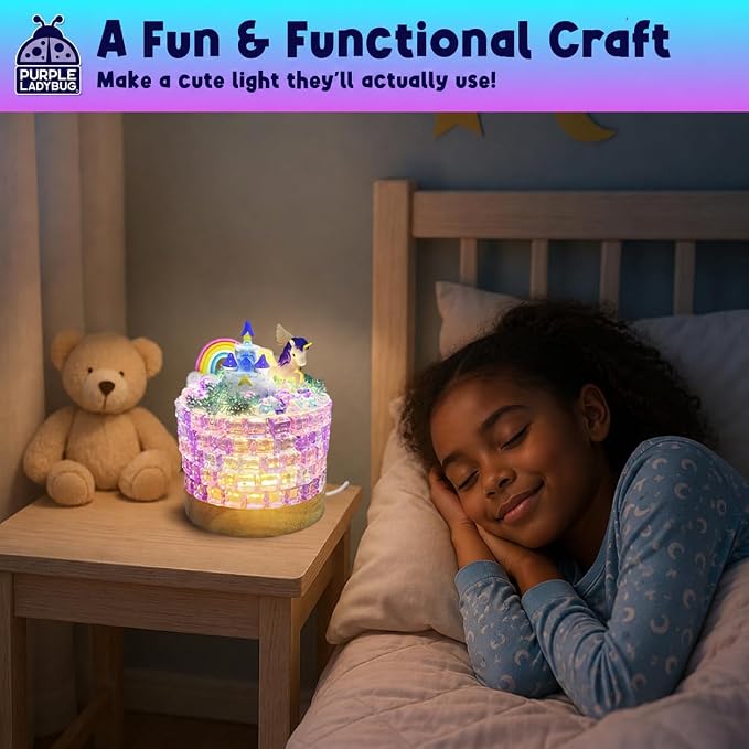 Make Your Own Unicorn Night Light for Girls - Gifts for 7 8 9 10 11 12 Year Old Girls Birthday Gift Unicorn Gift Craft Kits, Crafts for 8-12 Years Old Girl, DIY Arts and Crafts for Kids LED Lamp