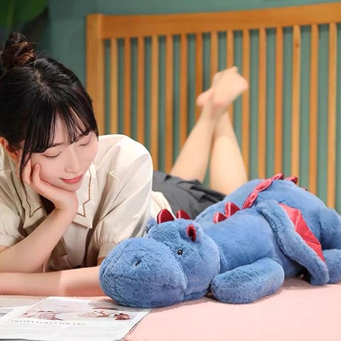 Large Dragon Stuffed Animal, Soft Dragon Plush Toy 51.2" 7Lbs for Kids and Adults, Available in Blue, Green, Pink, and White
