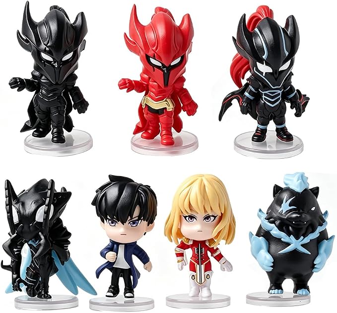 7pcs Sung Jin Woo Figure Igris Statue Desktop Cute Figure Anime Beru Action Figures Set Collectible Cha Hae-in Figurine Ornaments