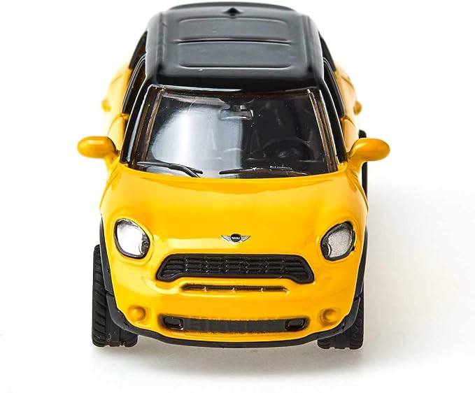 Siku MINI Countryman 1454 | Diecast Metal & Plastic Toy Vehicle Replica | Yellow and Black Color | Opening Doors, Rotating Axles | Collectible Blister Series