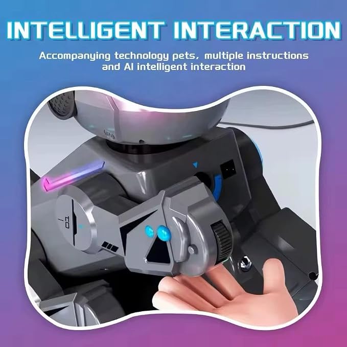 InventoBots Interactive Robot Dog, Programmable AI Smart Robotic Puppy, STEM Educational Dog for Ages 3-10, Orange Color