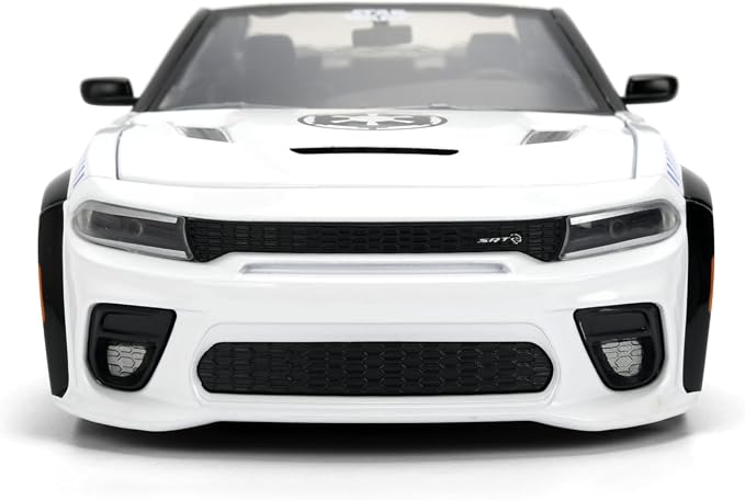 Jada Star Wars Stormtrooper with 2021 Dodge Charger SRT Hellcat Die-Cast Vehicle 1:24 Scale – Opening Parts Toys
