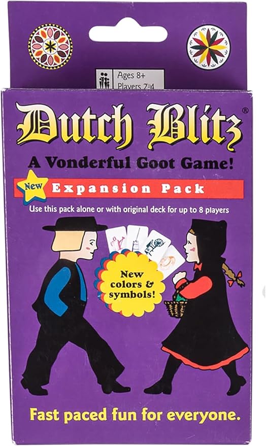 Dutch Blitz: Original and Purple Expansion Combo, Fast Paced Card Game, Fun for Everyone, Great Family Game, Combine Packs to Play with up to 8 Players, for Ages 8 and Up