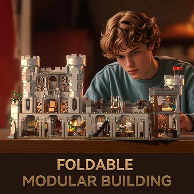 Medieval Knight Castle Building Set,Viking Architecture Tower Modular Buildings, Ideals Christmas Birthday Gift for History Enthusiasts,Creative Gift for Adults and Teen(2554PCS)