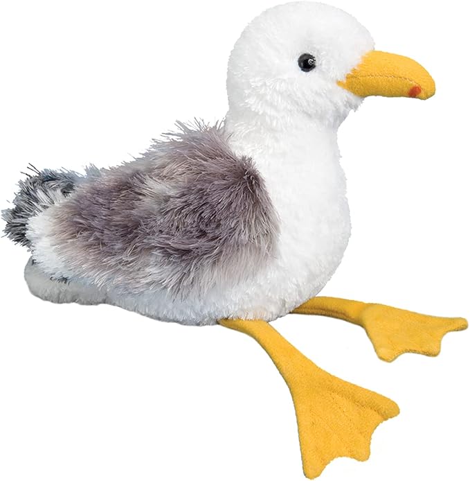 Douglas Seymour Seagull Plush Stuffed Animal, 8 Inch Soft Realistic Seabird Toy – Coastal Bird Plush for Kids, Beach Gifts & Collectors