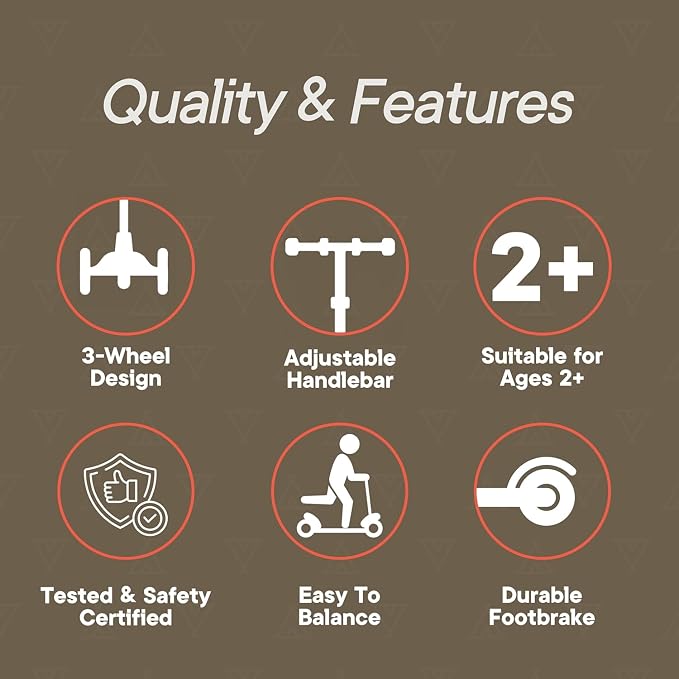 Teal Mini 3 Wheel Scooter for Kids – Lean-to-Steer Kick with LED Light-Up Wheels, Adjustable Handlebar, Wide Anti-Slip Deck, Smooth PU Wheels, Rear Foot Brake – Suitable for Ages 2+