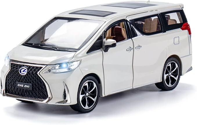 Diecast Metal Model Car-1:24 Scale with Sound and Light, Kids Age 3+ Years. (White)