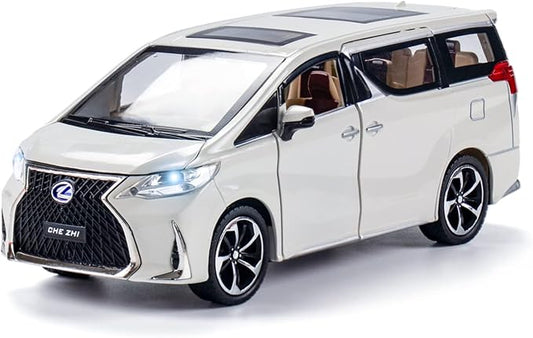 Diecast Metal Model Car-1:24 Scale with Sound and Light, Kids Age 3+ Years. (White)