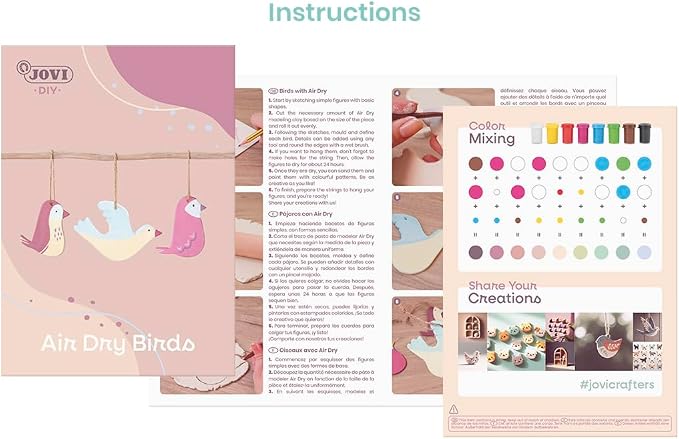 Jovi | Pottery Kit for Adults and Beginners | 1.1 lb Air Dry Clay, Tempera Paints, Sculpting Tools | No Oven Needed, Non-Toxic, Step-by-Step Guide | Creative Craft Set for Home Pottery
