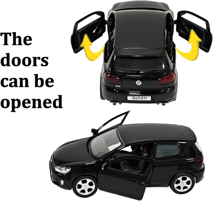 Model Car Volkswagen Golf GTI Toy Car 1/36 Metal Collect Car with Pull Back Toy Cars for Boys Children Gift(Black)