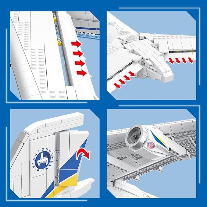 An-225 Large Transport Aircraft Building Blocks Set, MOC Airplane Model Building Kits,WW2 History Military Fan Model Collection Toys Gifts and Adult 5350 PCS