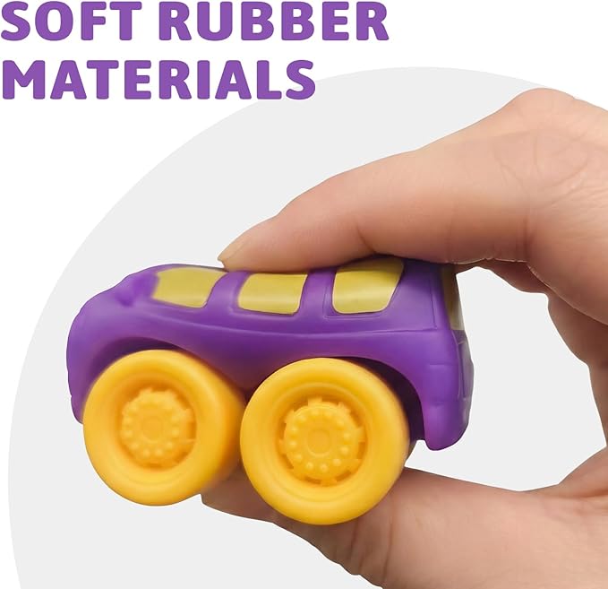 ALASOU 12 PCS Soft Rubber Car Toys for 1 Year Old Boy with Playmat/Storage Bag|Baby Toys 1 Year Old Boy Gifts for Toddler Toys 1-2|1st Birthday Gift for Infant 12 18 Months