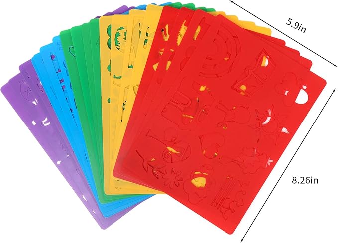 DIYASY 20 Pcs Drawing Stencils Set for Kids,Large Plastic Stencil Kit 300+ Patterns Drawing Templates for Girls & Boys Gift