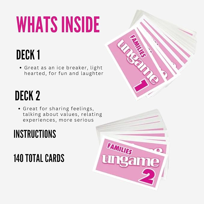 TaliCor Pocket UNGAME - Families - Non-Competitive Card Game for Family to Discuss, Share Values & self Express - get to Know Your Family Better - Age 5+