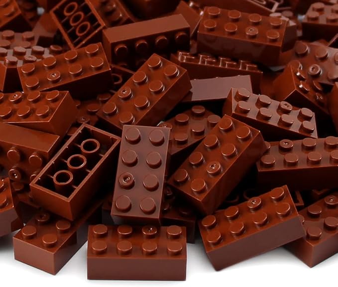 100pcs 2x4 Bricks Reddish Brown Pieces Reddish Brown Parts Building kit Creative Play Set Classic Blocks Toy Compatible with 3001 Major Brands