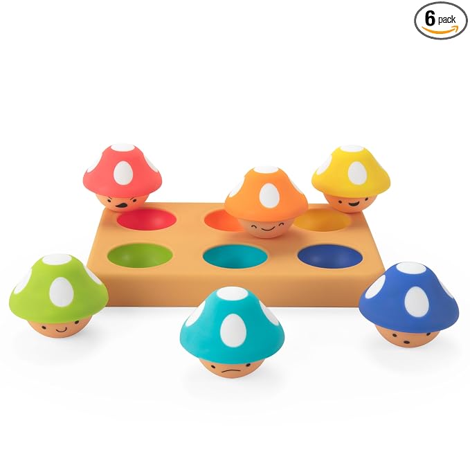 Sassy Mischievous Matching Mushrooms,Sorting Board,Social Emotional Learning Toy,STEM,12+ Months,(Pack of 6)