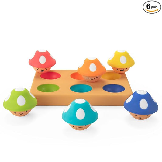 Sassy Mischievous Matching Mushrooms,Sorting Board,Social Emotional Learning Toy,STEM,12+ Months,(Pack of 6)