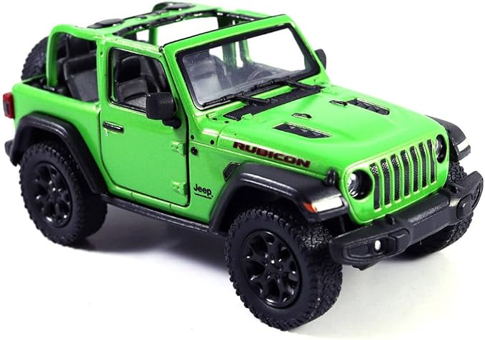 KiNSMART - Jeep Wrangler Rubicon Off Road 4x4 5 inch 1:34 Scale Die Cast Model Replica Toy Car (-SetOf4 Opentop)
