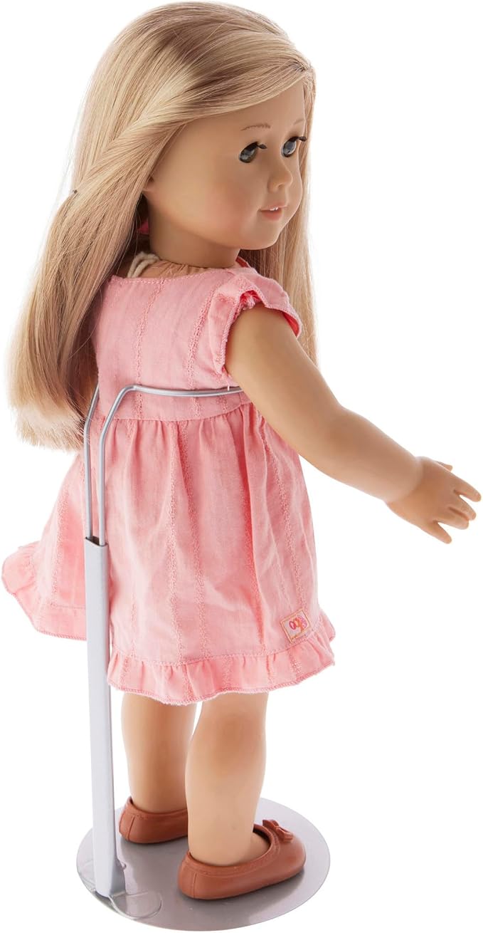 Plymor DSP-90S Silver Adjustable Doll Stand, fits 15, 16, 17, 18, 19, 20, and 21 inch Dolls, Waist is 3" - 4" wide, 8" - 11" around, Pack of 12