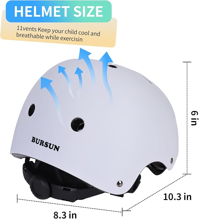 Kids Bike Helmet Ventilation & Adjustable Toddler Helmet for Ages 2-14 Kids Boys Girls Multi-Sport Helmet for Skateboard Roller Skateing Bicycle Scooter blance Bike