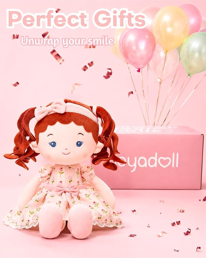 LeyaDoll Soft Baby Doll Toys (16''), My First Baby Rag Doll for 1 Year-Old Girl Birthday Gift, Christmas Plush Toys Gift for Toddler Kids Infants -Princess Maeve