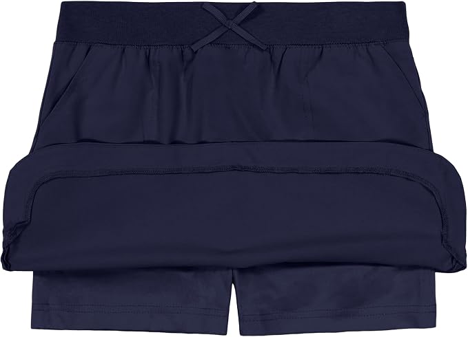 Nautica girls School Uniform Pull-on Scooter Skirt With Undershorts, Knit Waistband & Functional Pockets