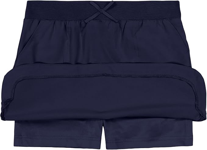 Nautica girls School Uniform Pull-on Scooter Skirt With Undershorts, Knit Waistband & Functional Pockets
