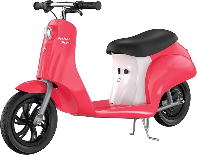 Razor Electric Retro Scooter for Ages 8+, 170 lb Max Weight, Roma, w/ 250W Motor, 12” Tires & 24V Battery, Up to 15 MPH, Pocket Mod – Lightweight Ride On Motorcycle Bike for Young and Teen Riders
