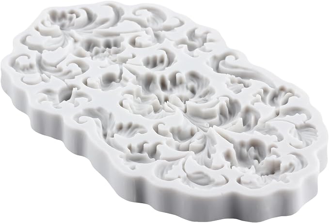 Baroque Polymer Clay Mold Curlicues Scroll Lace Silicone Molds Embossed Flower Mold for DIY Craft Epoxy Resin Casting Polymer Clay Tools Crafts Air Dry Jewelry Making